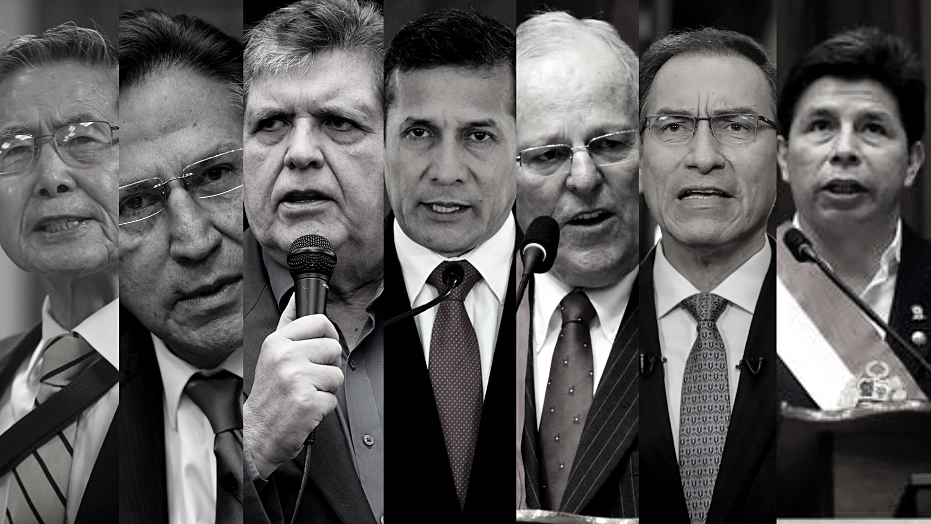 Siete expresidentes de Perú investigados por casos de corrupción.