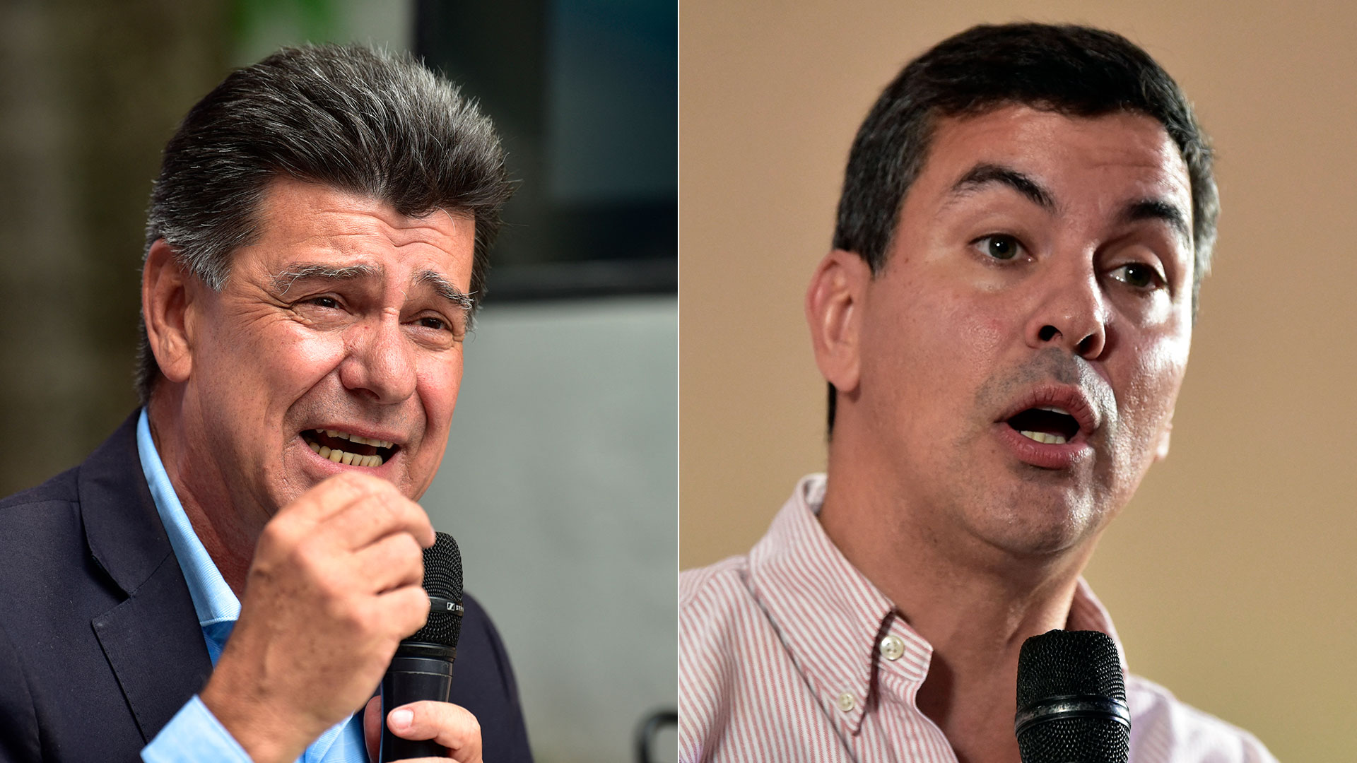 Efraín Alegre, de larga carrera política, y Santiago Peña, de perfil tecnócrata (AP)