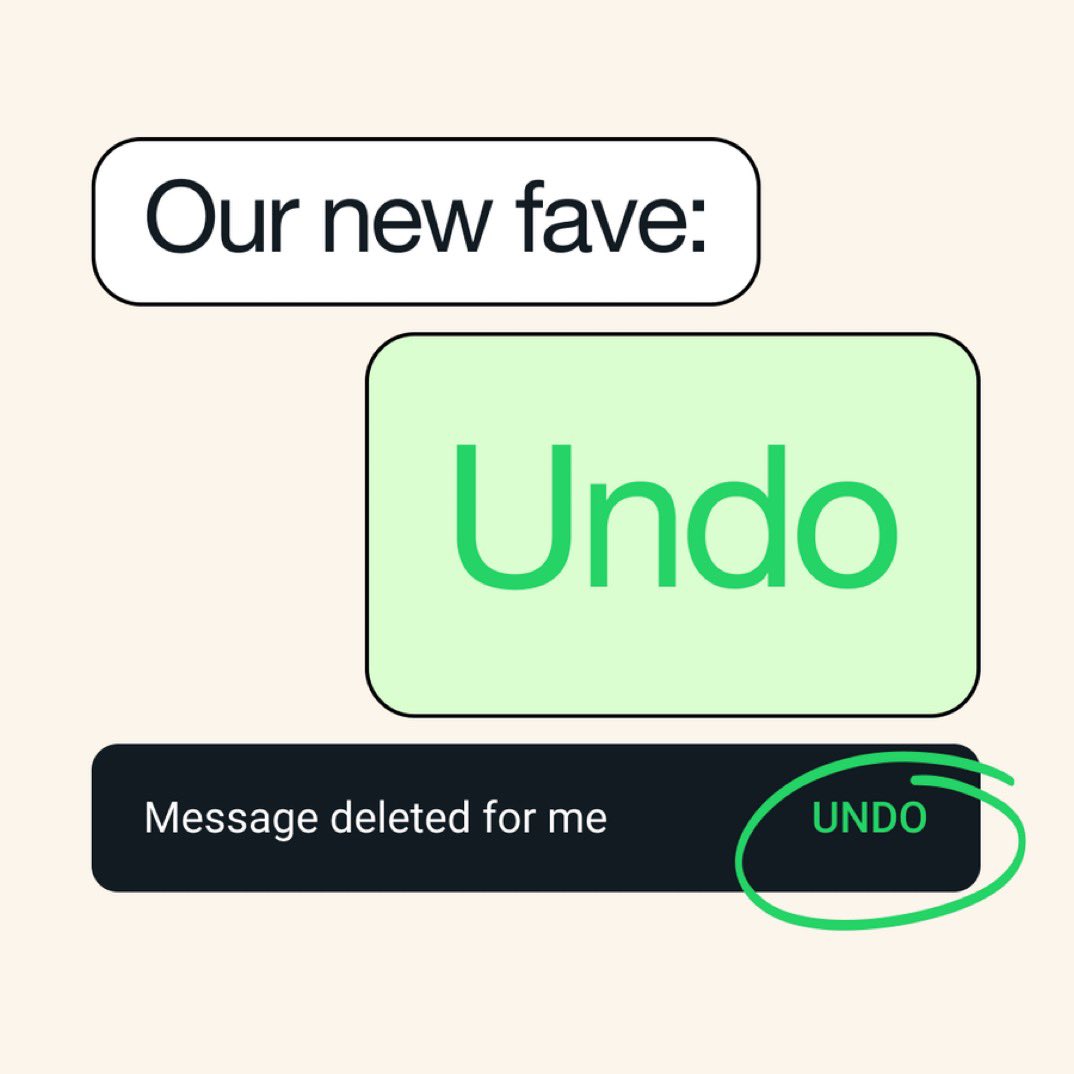 L'app ora ti consente di annullare l'eliminazione di un messaggio.