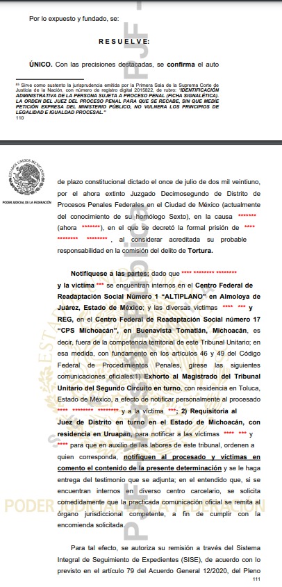 Luis Cárdenas Palomino permanecerá en el penal del Altiplano en Almoloya (CJF)