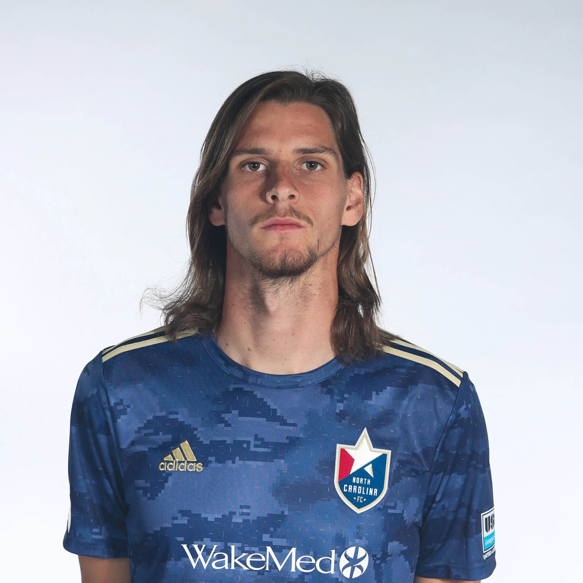 Molina con la indumentaria del North Carolina, su nuevo club en el ascenso de Estados Unidos tras brillar en el fútbol universitario