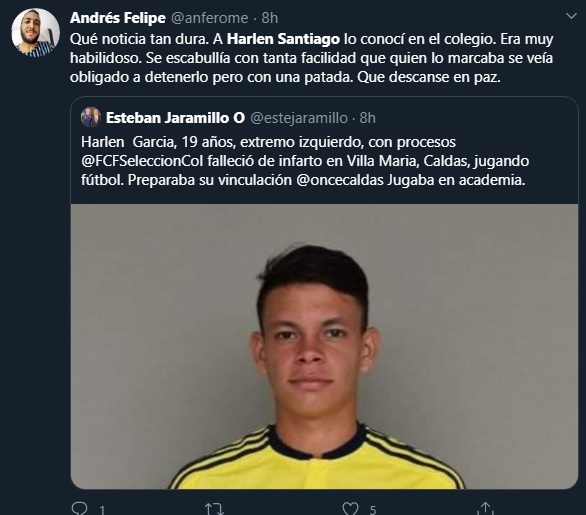 Futbolista De La Selección Colombia Sub 17 Falleció Mientras Jugaba Un Partido Infobae 5354