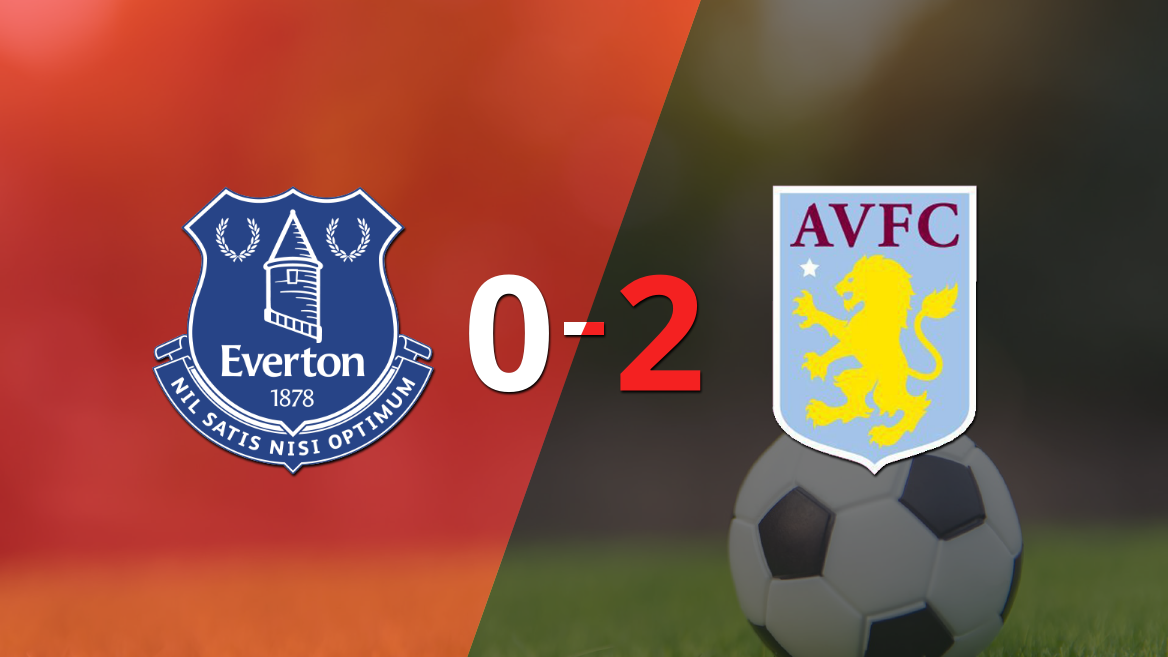 Aston Villa fue superior y venció por dos goles a Everton en el estadio Goodison Park