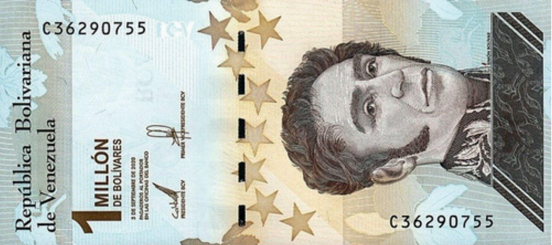 VENEZUELA Bolívares: bS 1.000.000 = USD 60.439 USD1 = Bs 16.43