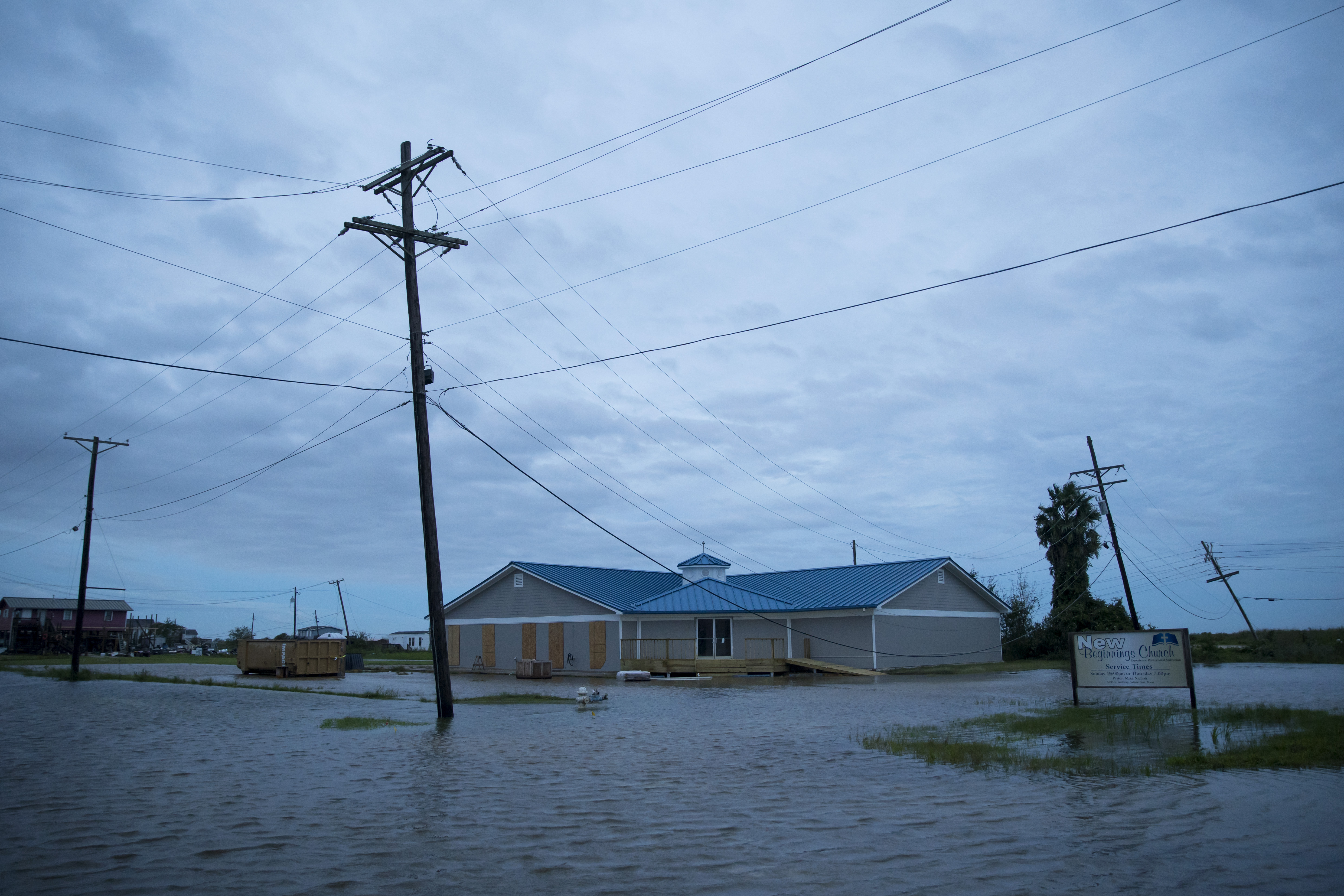 Inundaciones en Sabine Pass (AFP)