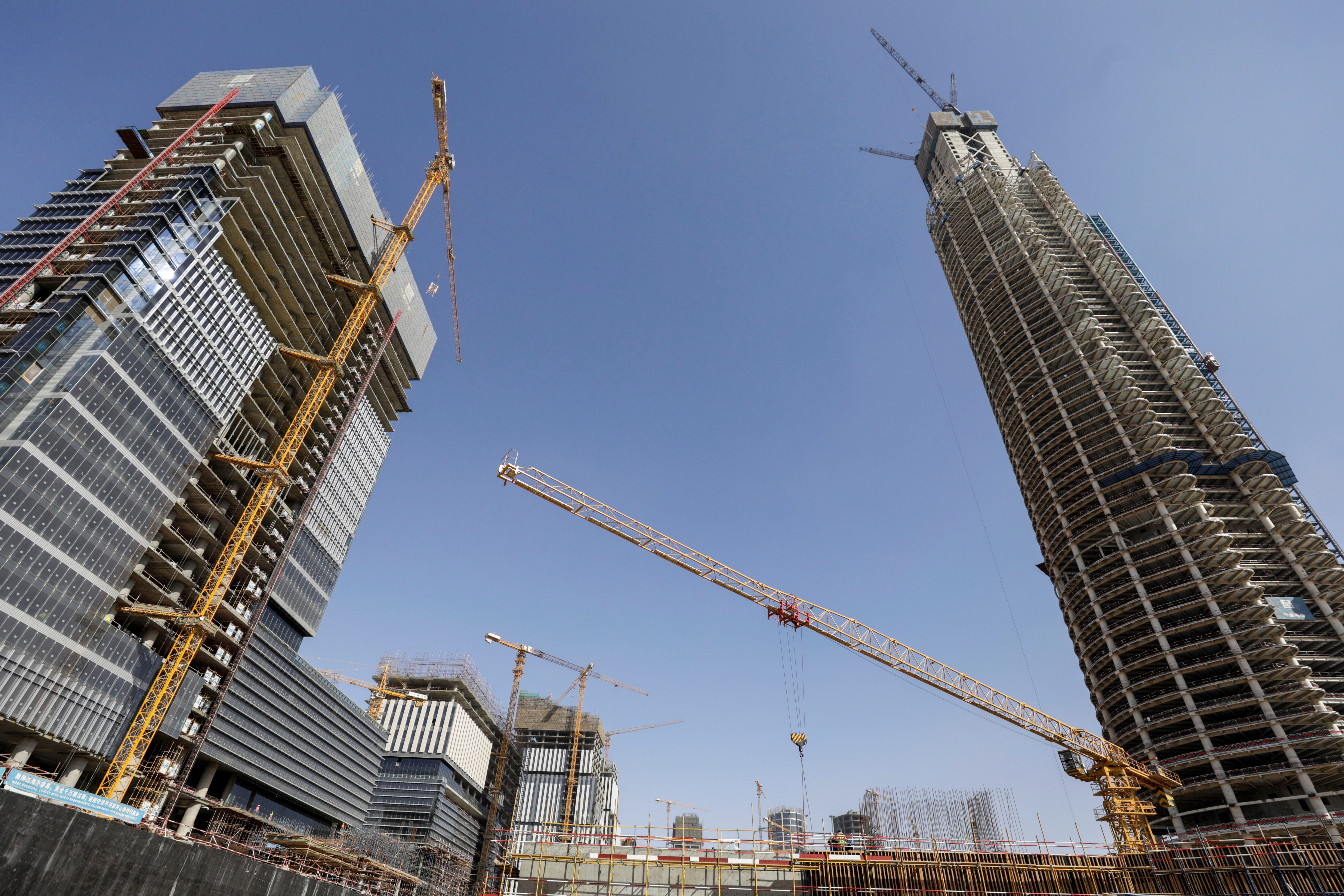 Están bastante avanzadas las obras de la estructura de lo que será el rascacielos más alto de África (REUTERS/Mohamed Abd El Ghany)