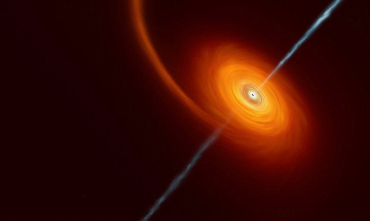 "Planeamos observar la región alrededor del agujero negro en el centro de M87 en diferentes longitudes de onda de radio para estudiar más a fondo la emisión del chorro", sostuvieron los astrónomos (ESO/M.Kornmesser/Handout via REUTERS)