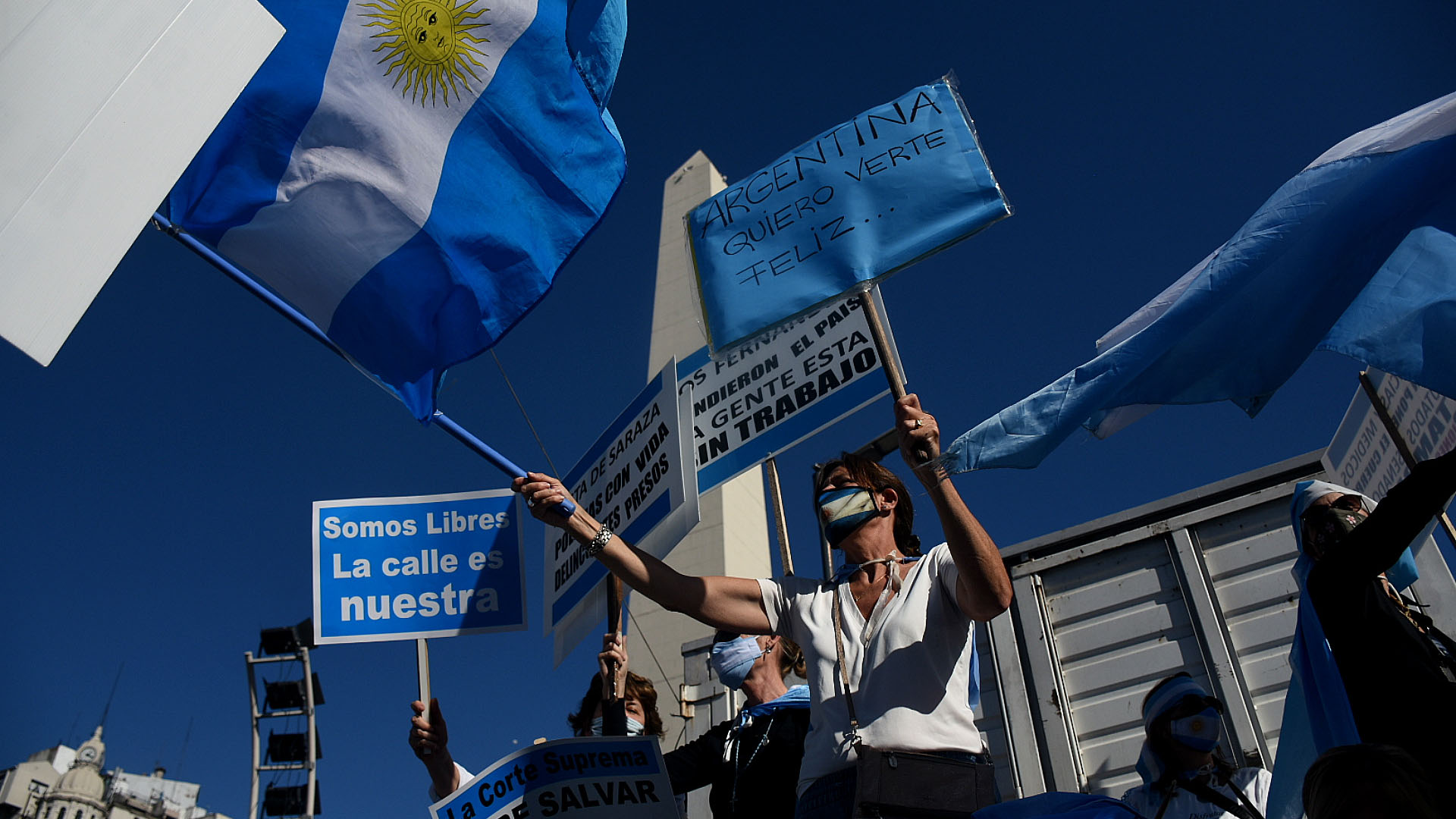 Se trató de la octava manifestación en contra de la gestión de Alberto Fernández durante la cuarentena