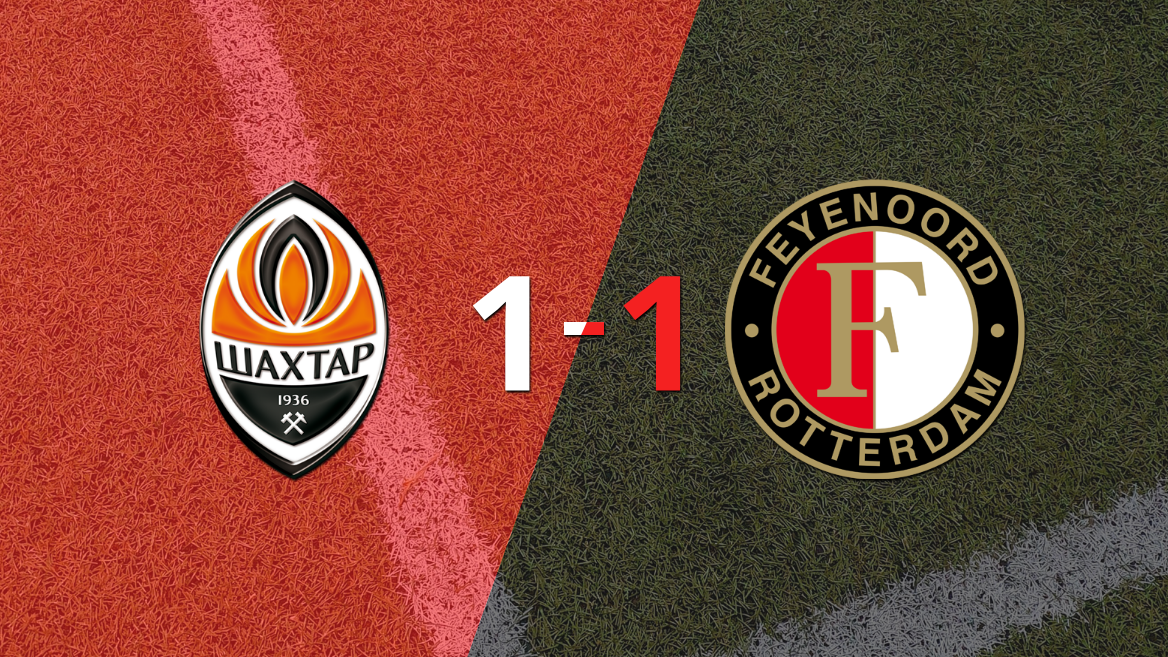 Shakhtar Donetsk y Feyenoord empataron 1 a 1 en el encuentro de ida