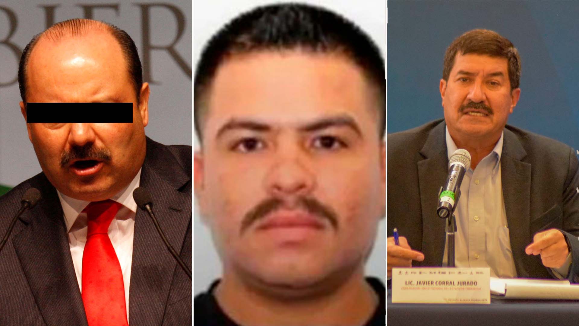 De izquierda a derecha: César Duarte, José Noriel Portillo y Javier Corral (Fotos: Reuters/Twitter/@razagave
Cuartoscur)