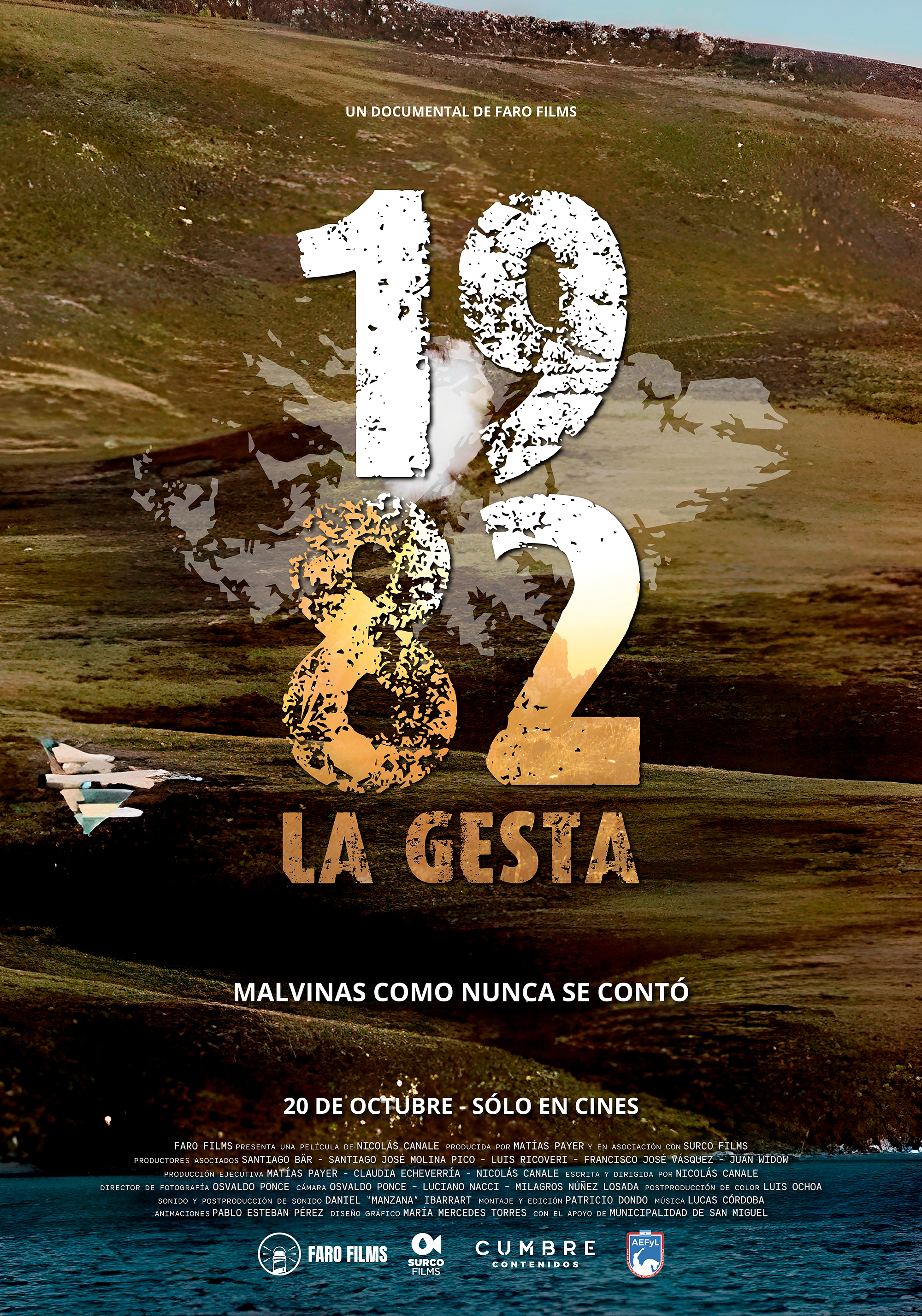 Afiche del film documental sobre la guerra de Malvinas "1982 La Gesta"