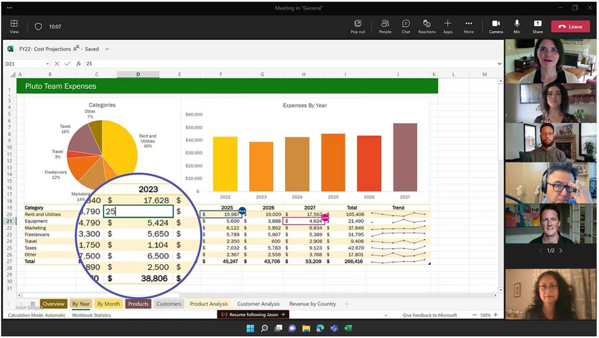 Excel Live permitirá compartir y editar documentos en línea con otros compañeros en Microsoft Teams