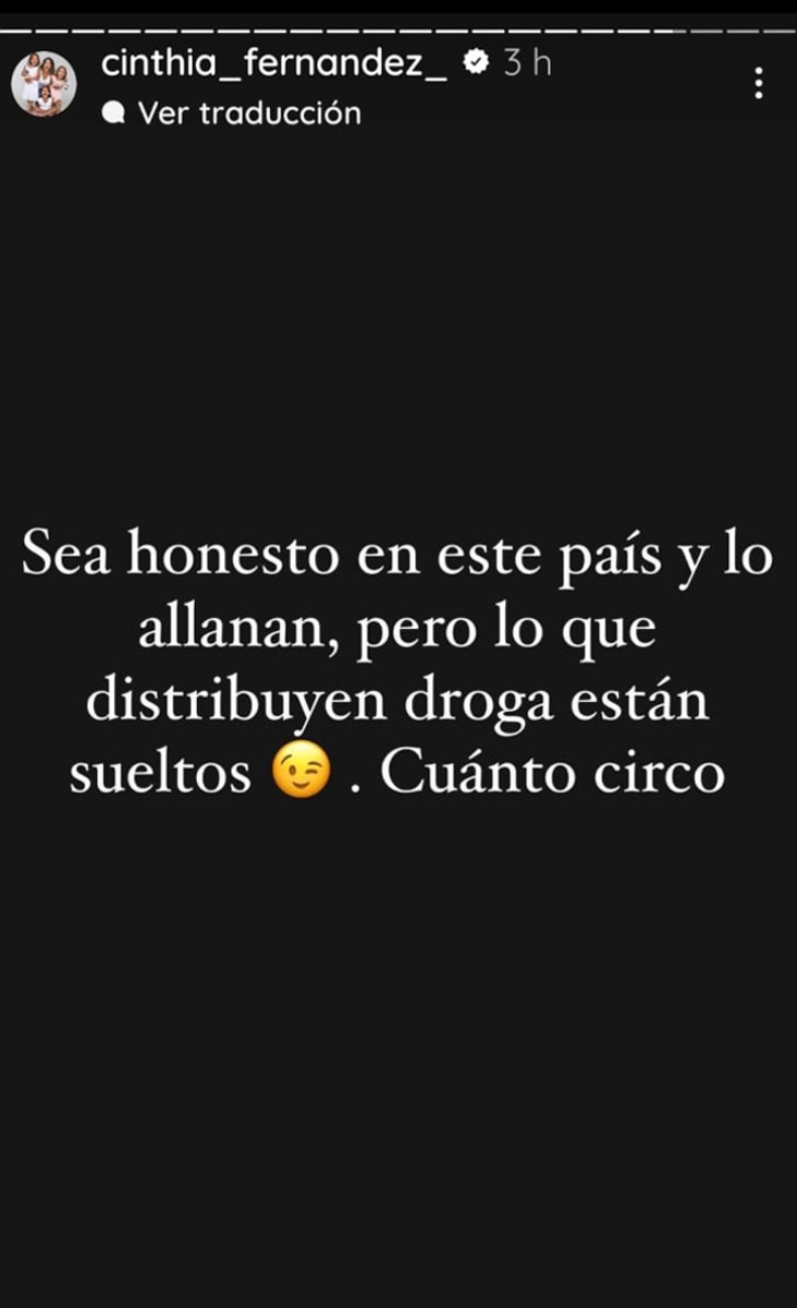 La publicación de Cinthia Fernández