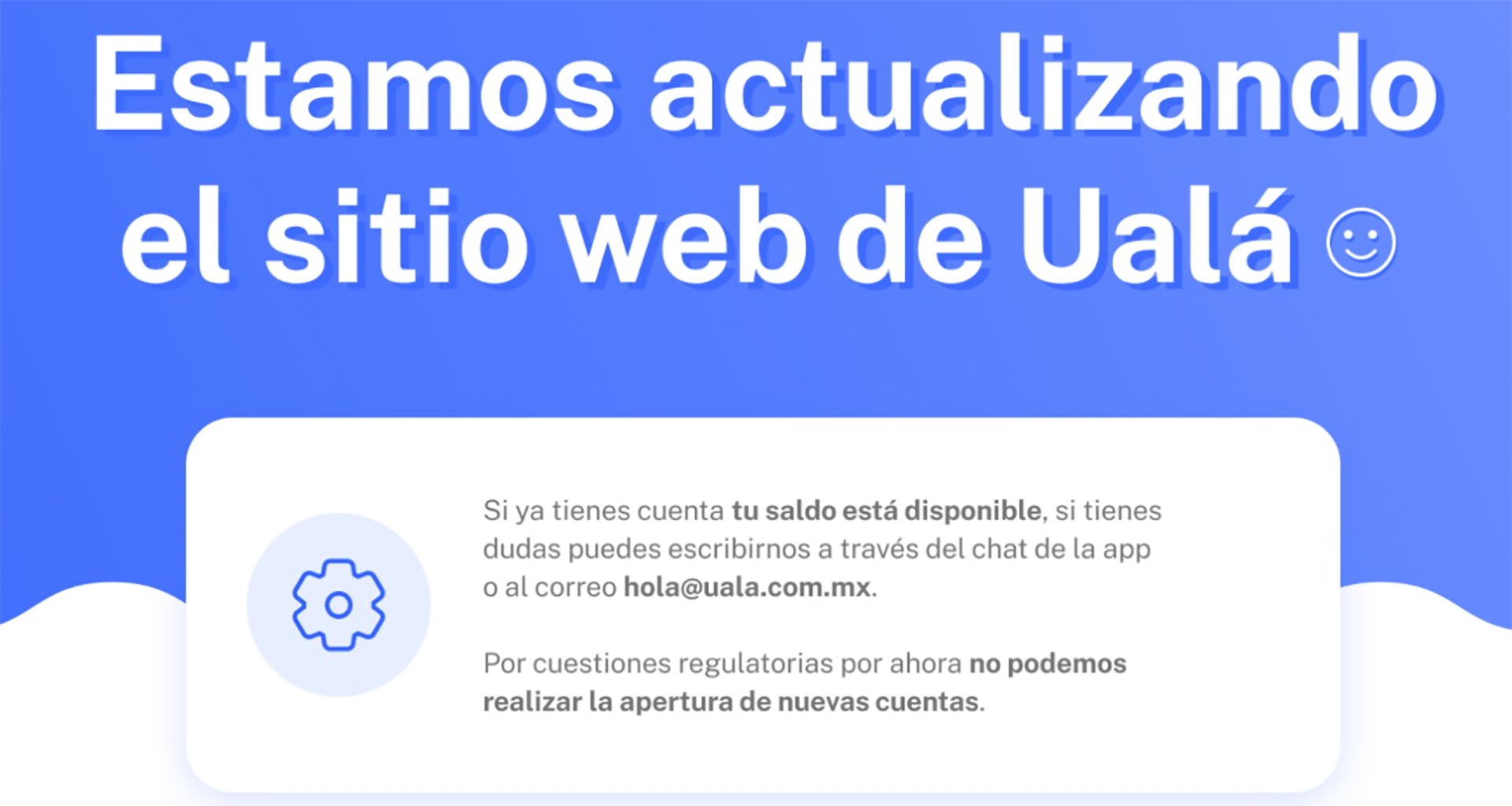 La homepage de la página web de Ualá en México