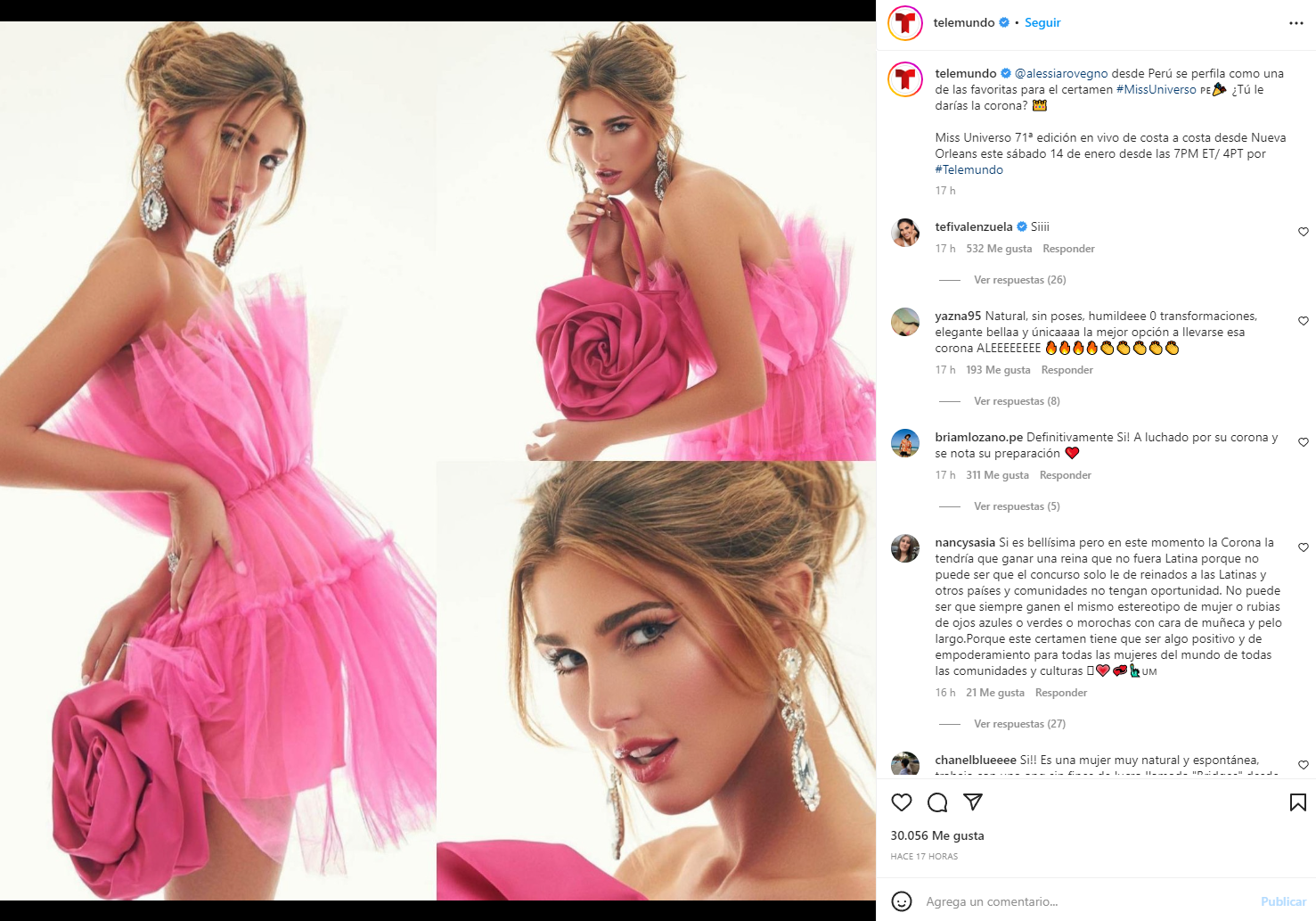 Alessia Rovegno es halagada por Telemundo. (Instagram)