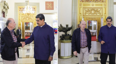 Imágenes del encuentro entre Nicolás Maduro y Álvaro Leyva (@CancilleriaCol)