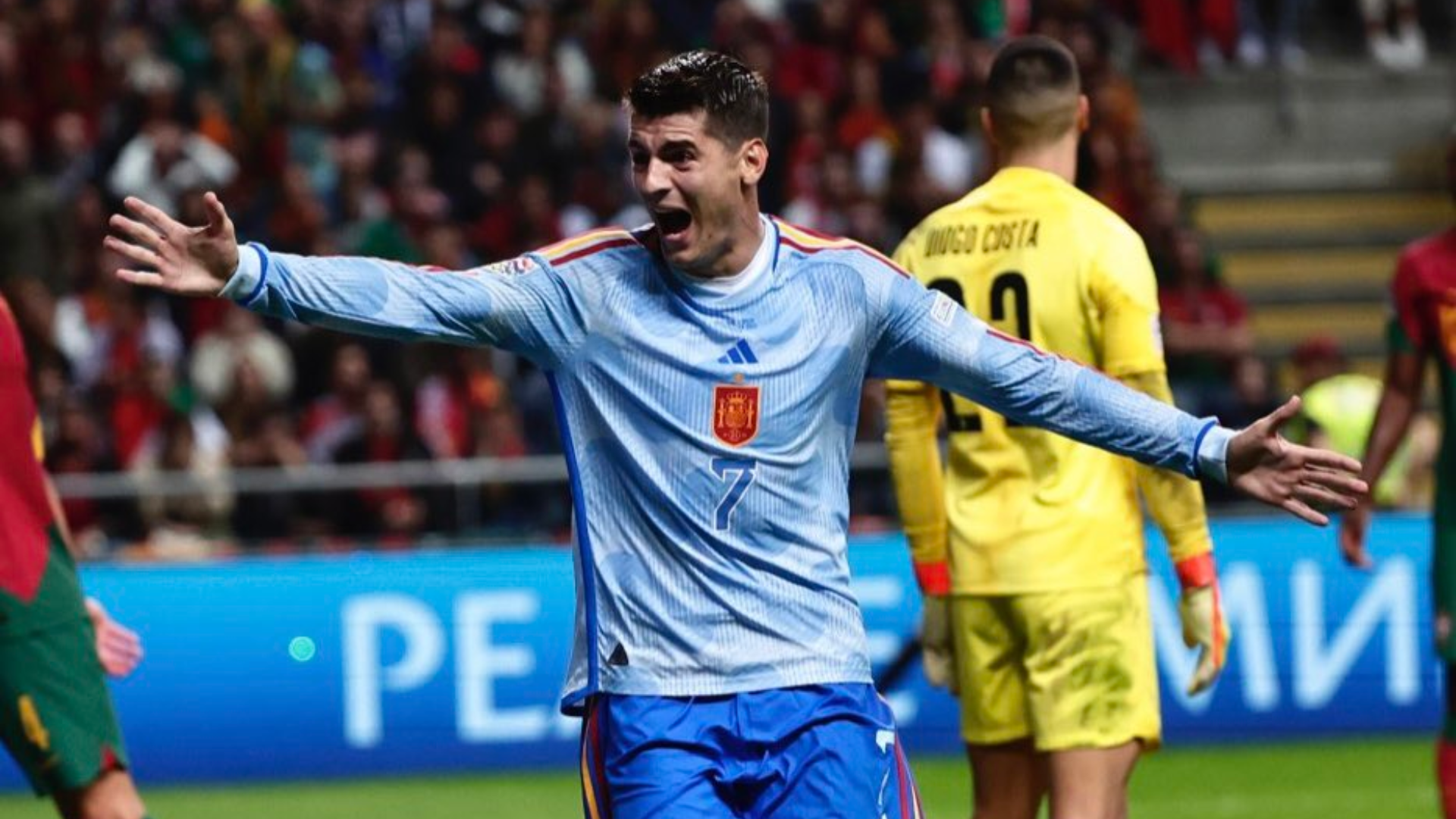 O golo de Morata deu à Espanha o apuramento para a 'final four' da Liga das Nações.  (Seleção da Espanha))