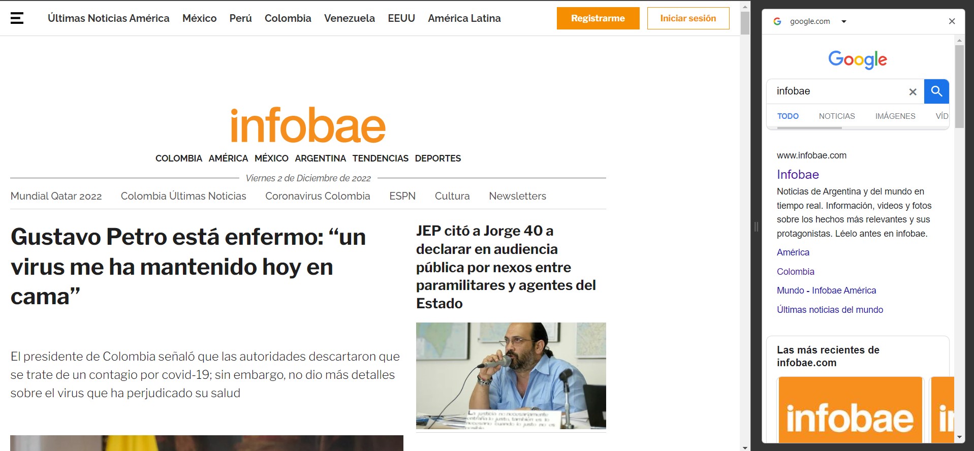 El navegador ahora tiene una barra lateral para realizar consultas en simultaneo.