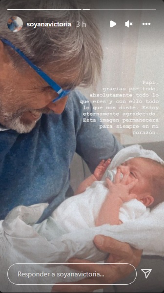 Ana Victoria se despidió de su padre con una fotografía del cantante junto a su nieto (Captura: @soyanavictoria/Instagram)
