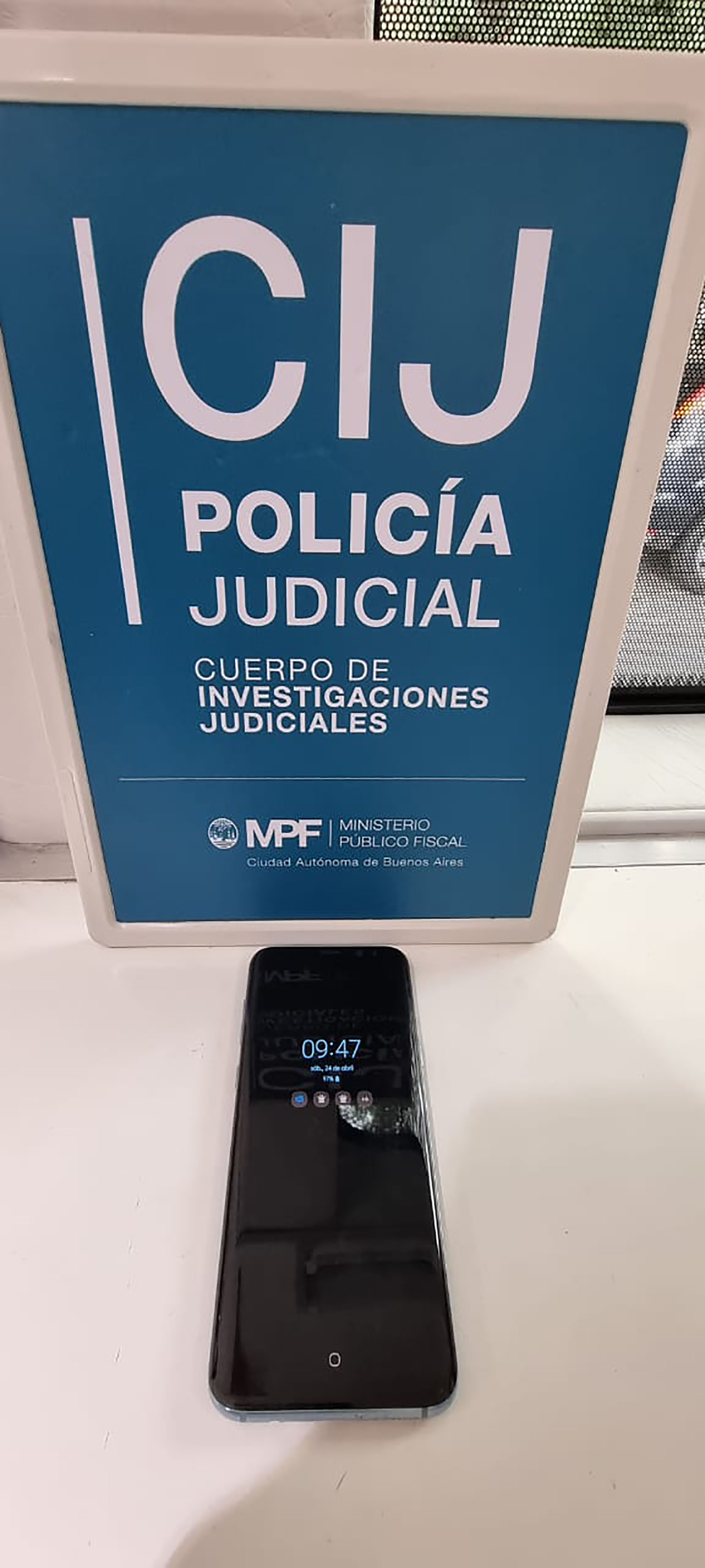 El celular que le incautaron al sospechoso