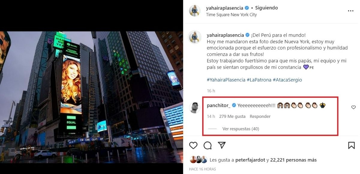 Pancho Rodríguez felicitó a Yahaira Plasencia en redes. (Foto: Instagram)