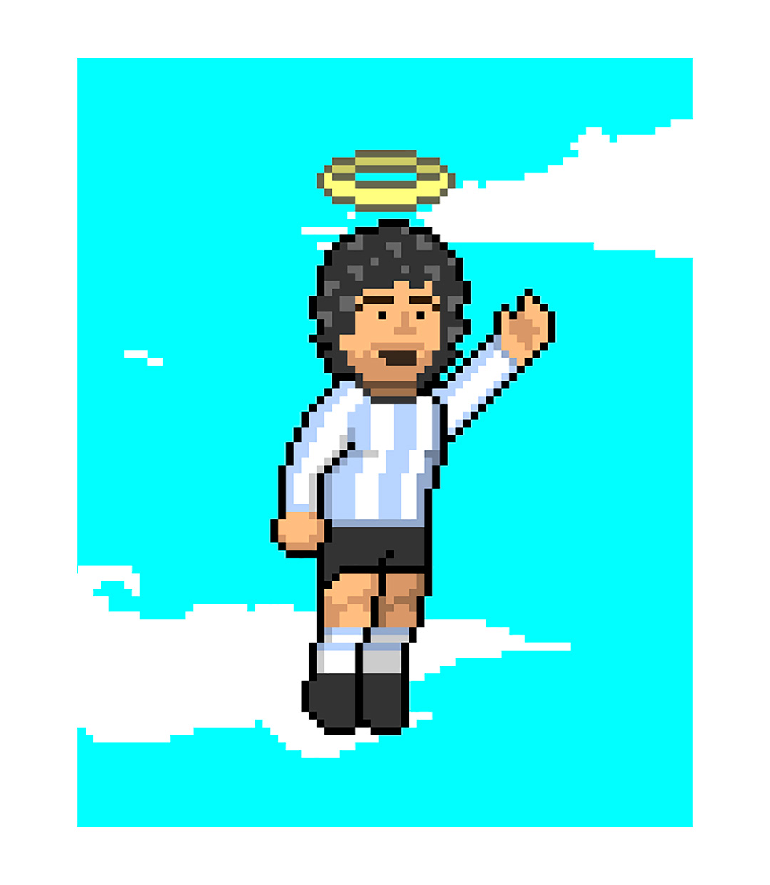 El ángel de Diego Armando Maradona que protege al hincha en su escalada por el semáforo infinito