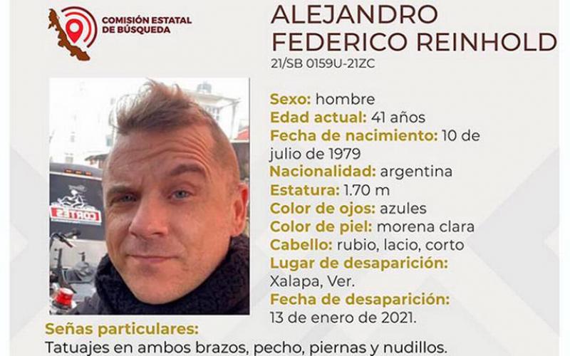 Alejandro Federico Reinhold, ciudadano Argentino, es buscado por autoridades en Veracruz (Foto: Cortesía)