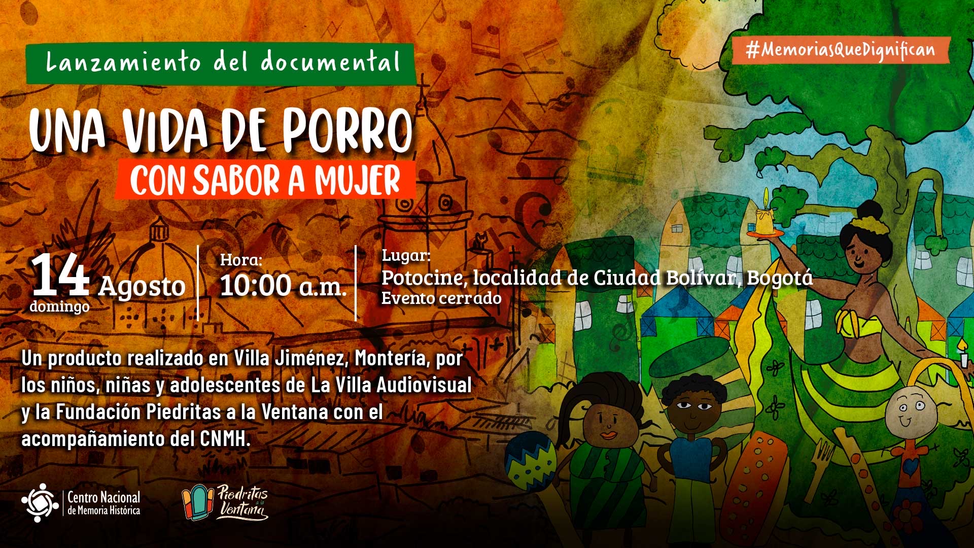 Invitación para el estreno del documental. Imagen: Centro Nacional de Memoria Histórica.