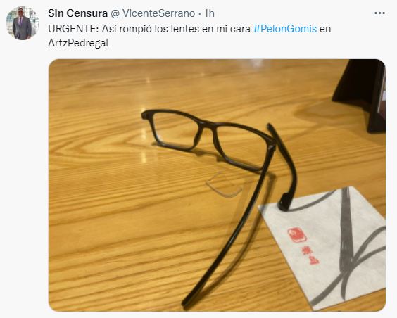 Vicente Serrano denuncia la presunta agresión por parte de Gomís en redes (Foto: captura de pantalla/Twitter)
