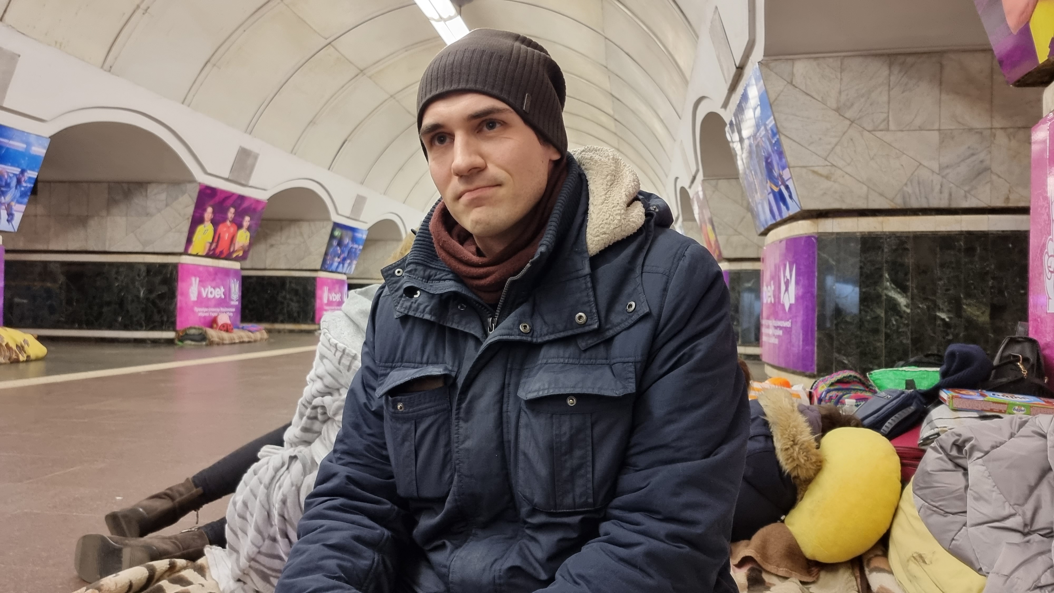 Yaroslav lleva 9 días viviendo en al estación de metro de Lukyanivska