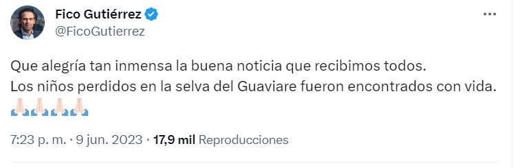 Así reaccionó Federico Gutiérrez, ex precandidato presidencial