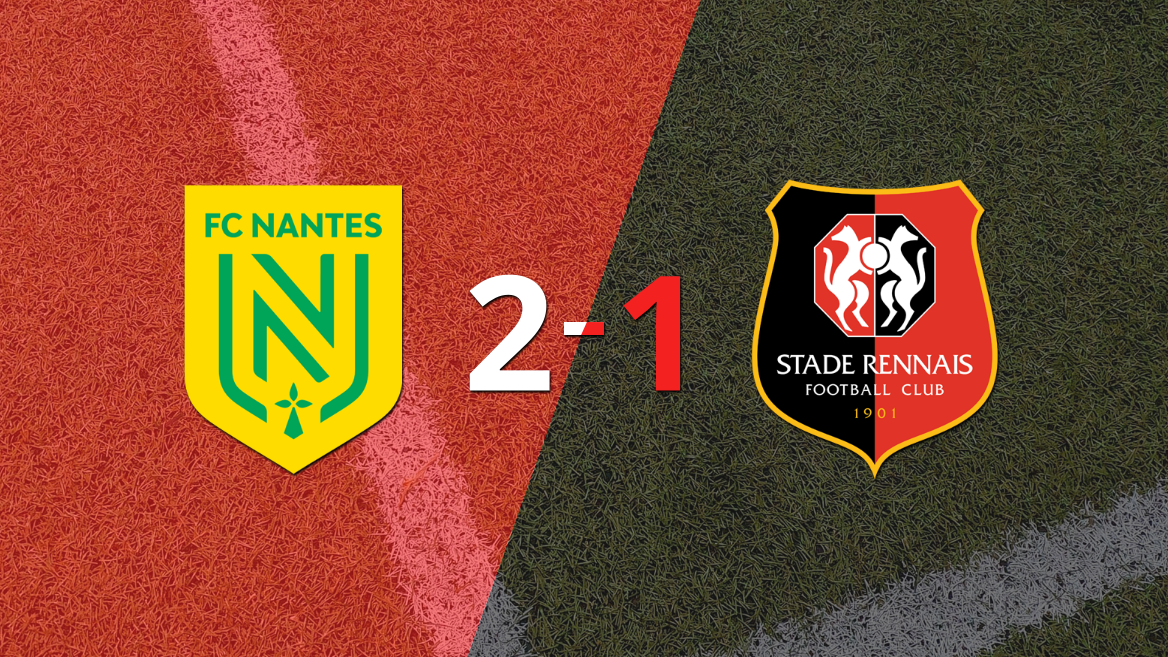 Con la mínima diferencia, Nantes venció a Stade Rennes por 2 a 1