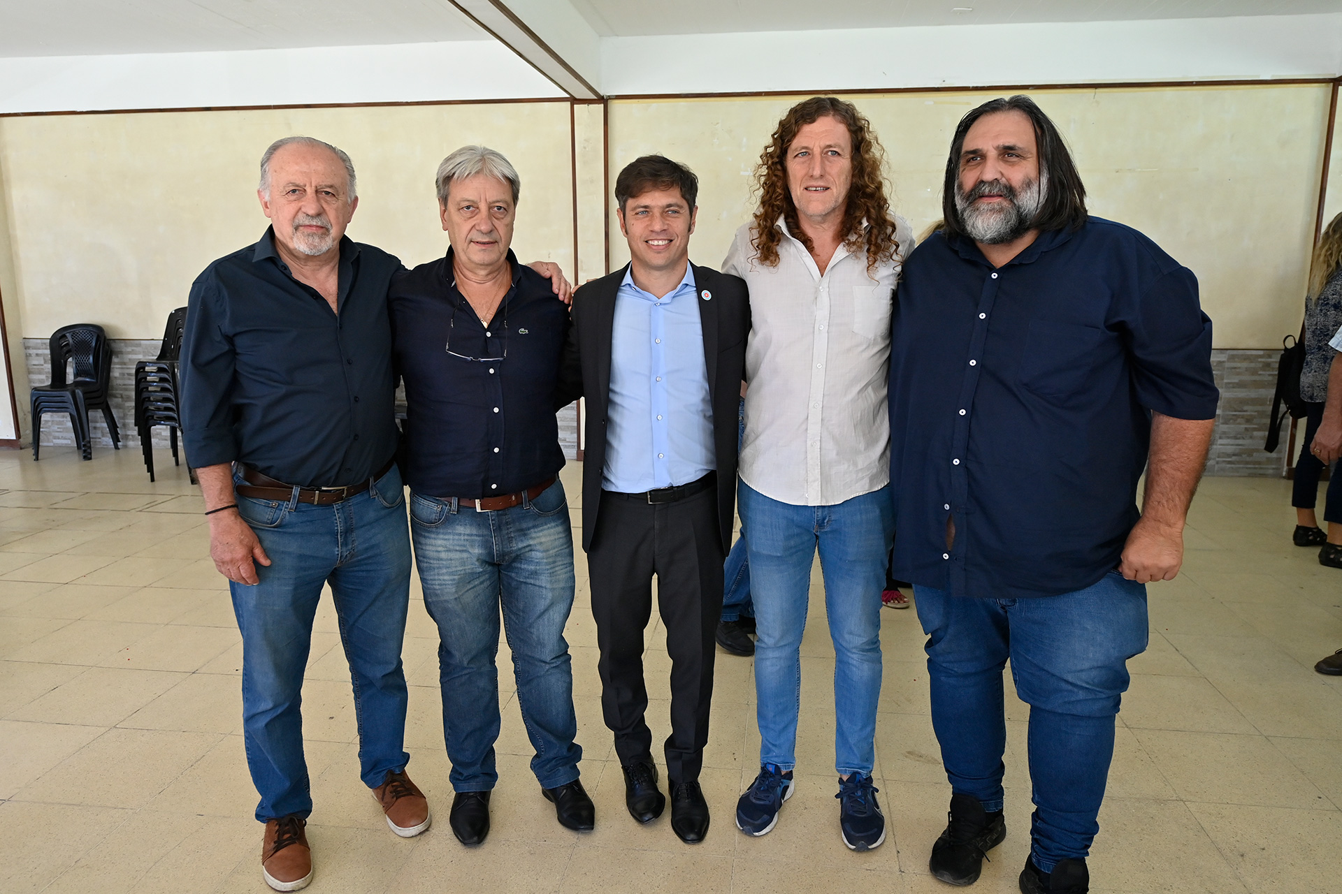 Kicillof con los sindicalistas Hugo Yasky, Abel Furlán, Oscar de Isasi y Roberto Baradel  