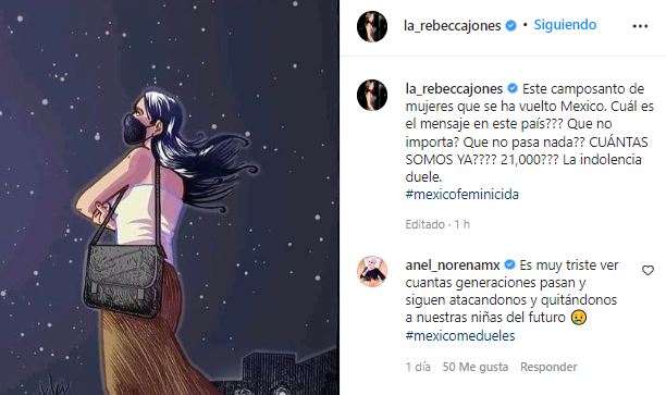 Rebecca Jones and Anel Noreña joined in the outrage (Photo: Instagram/@la_rebeccajones)