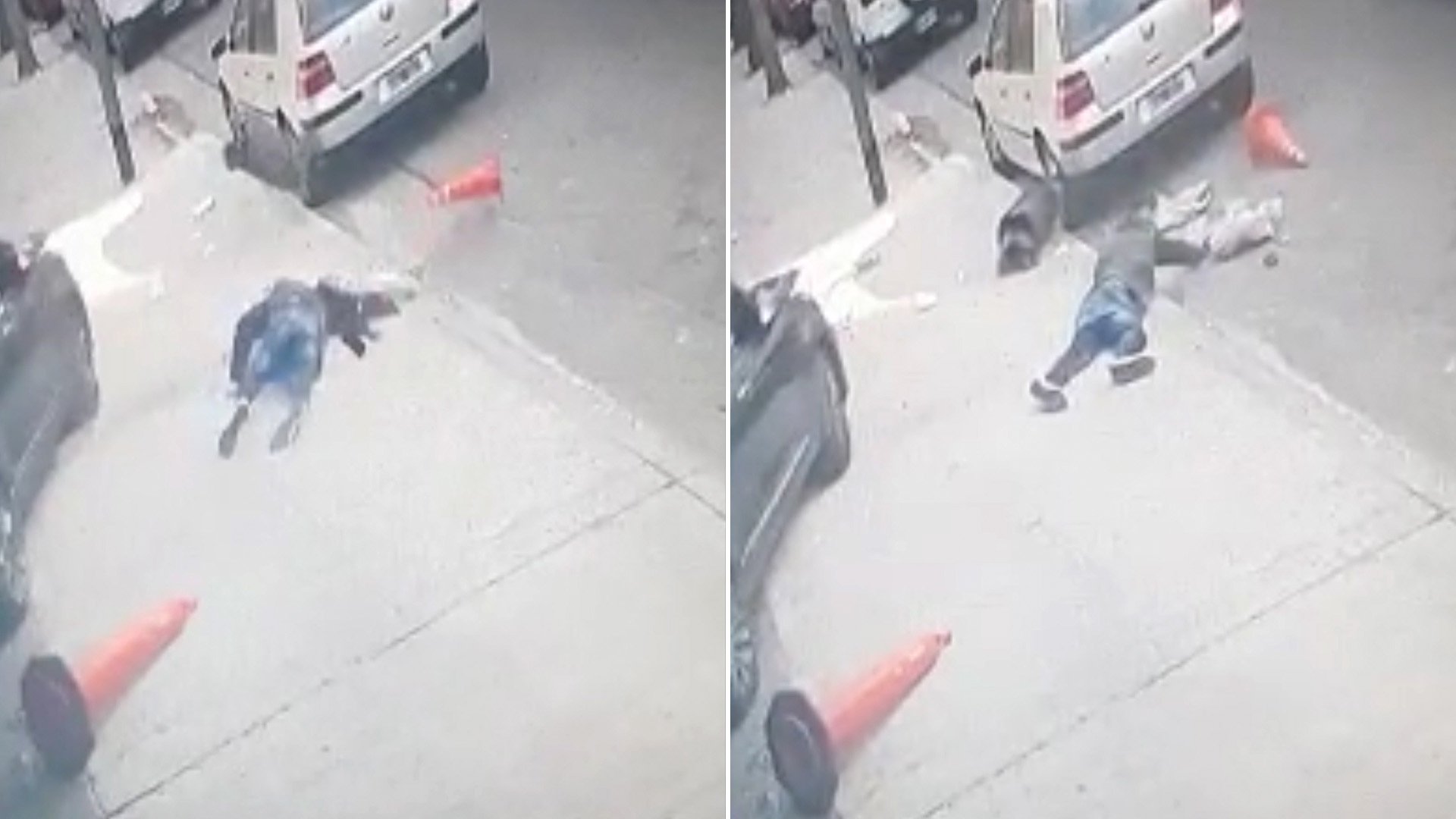 Video: un playero perdió el control de un auto y atropelló a un policía en Flores 