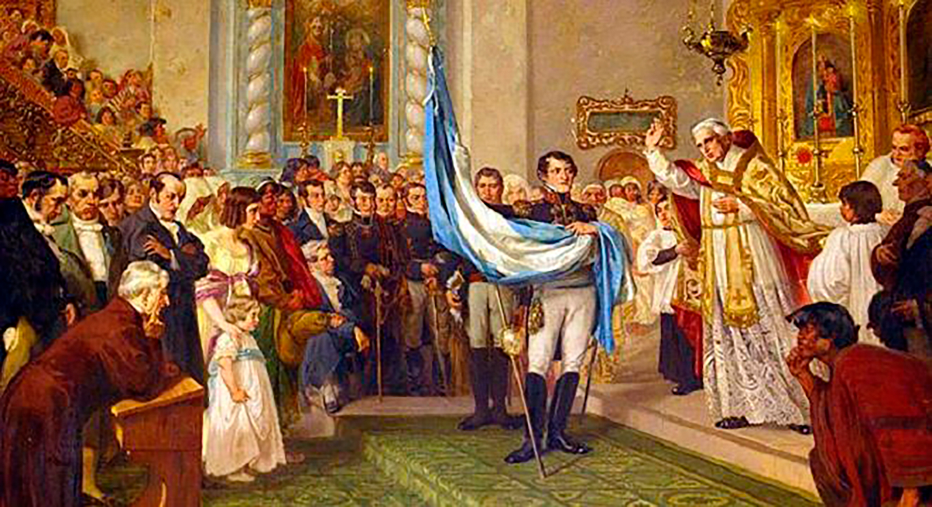 Manuel Belgrano ofrendó la bandera argentina a la Virgen en la catedral de Jujuy