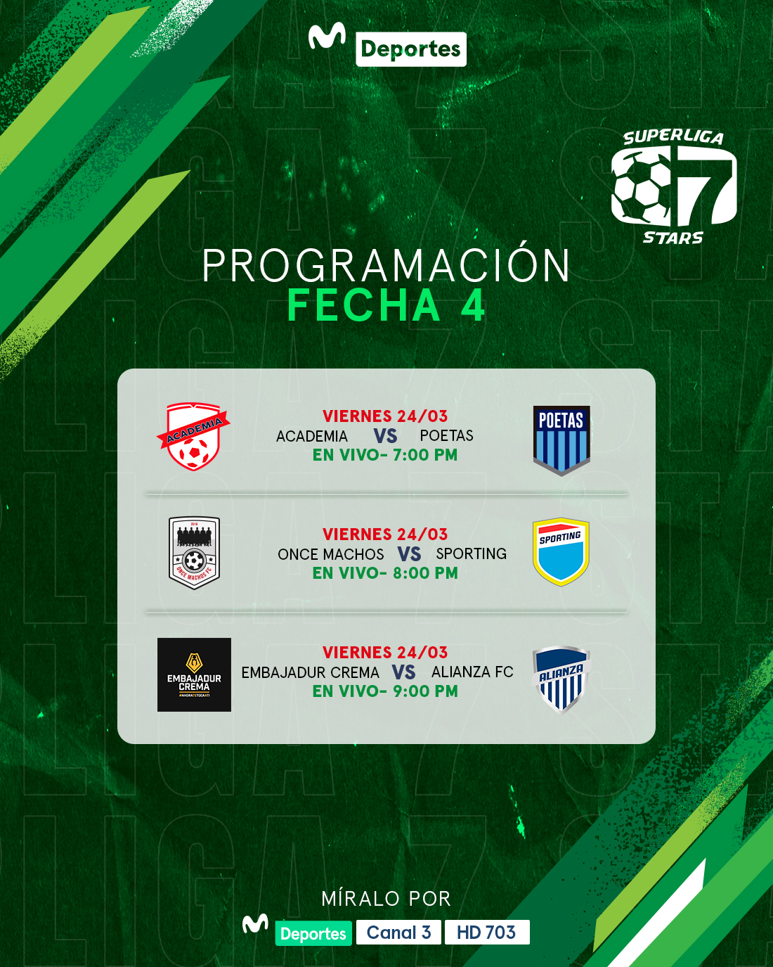 Conoce la programación de la fecha 4 de la Superliga Stars. (Foto: Movistar Deportes) 
