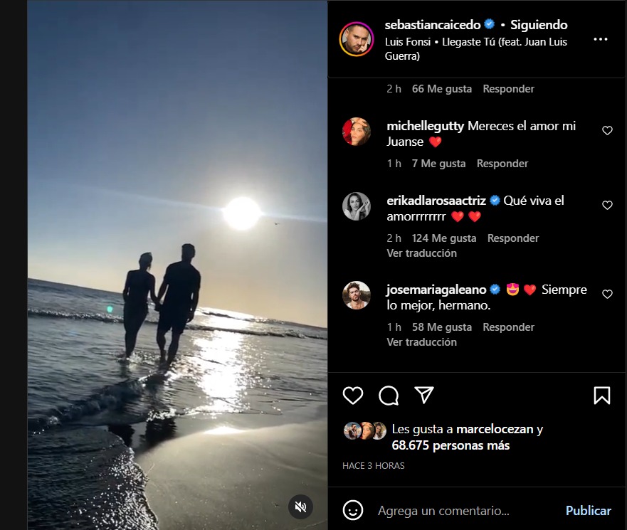 Sebastián Caicedo presentó a su nueva novia y así reaccionaron sus amigos. @sebastiancaicedo/Instagram