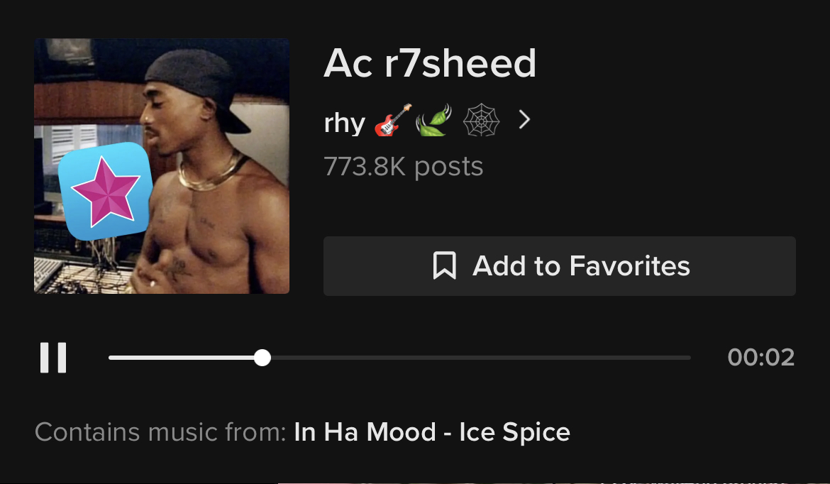 Cantidad de videos que utilizan la canción In ha mood remix de Ice Spice Foto: Screenshot TikTok