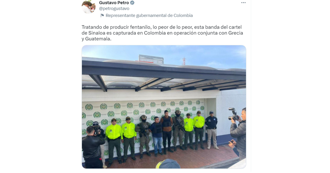 El mandatario confirmó la captura de los miembros del Clan de Sinaloa en Colombia. Créditos: @petrogustavo/Twitter