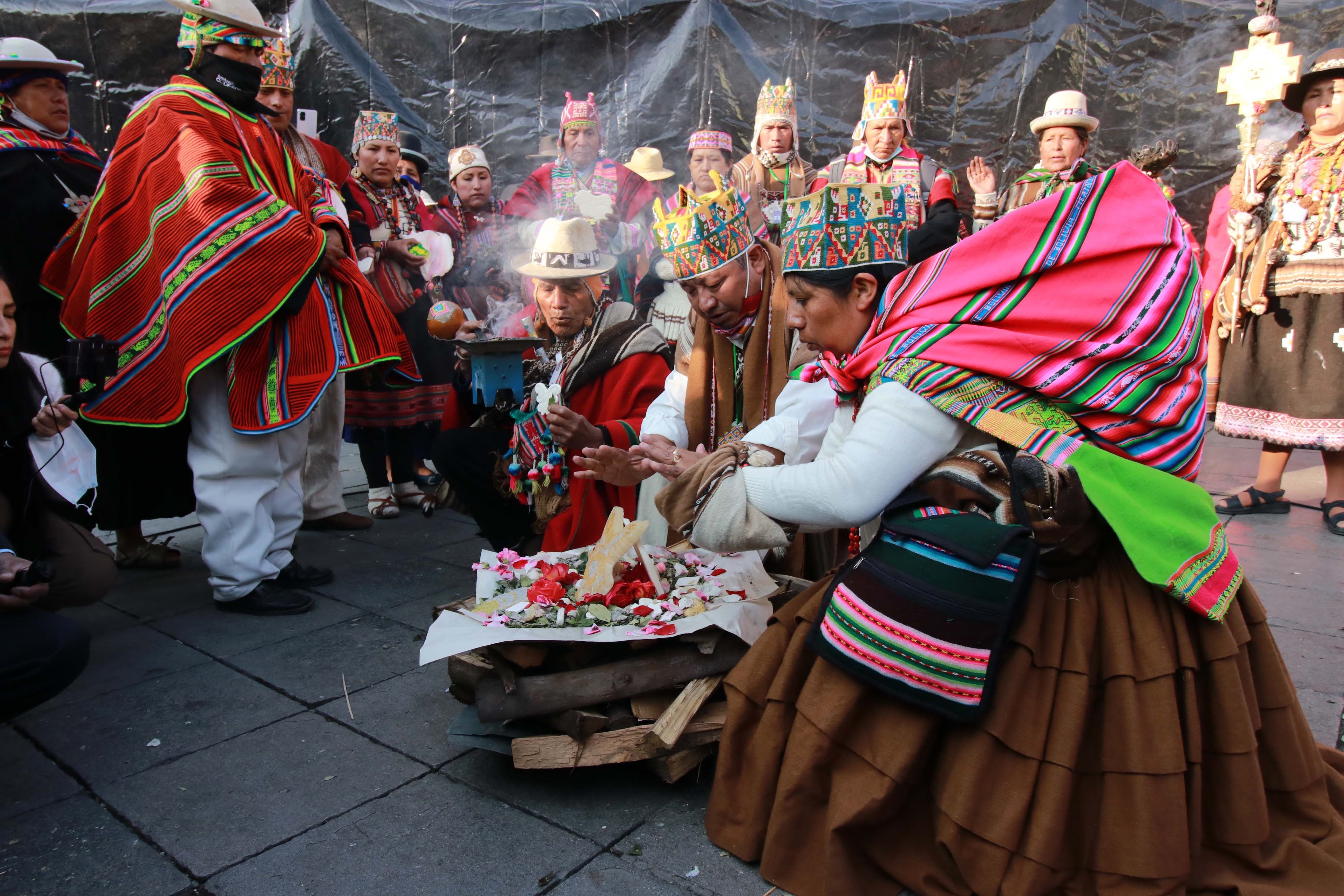 Ceremonias tradicionales por la toma de posesión de Luis Arce como presidente, en La Paz (Europa Press)