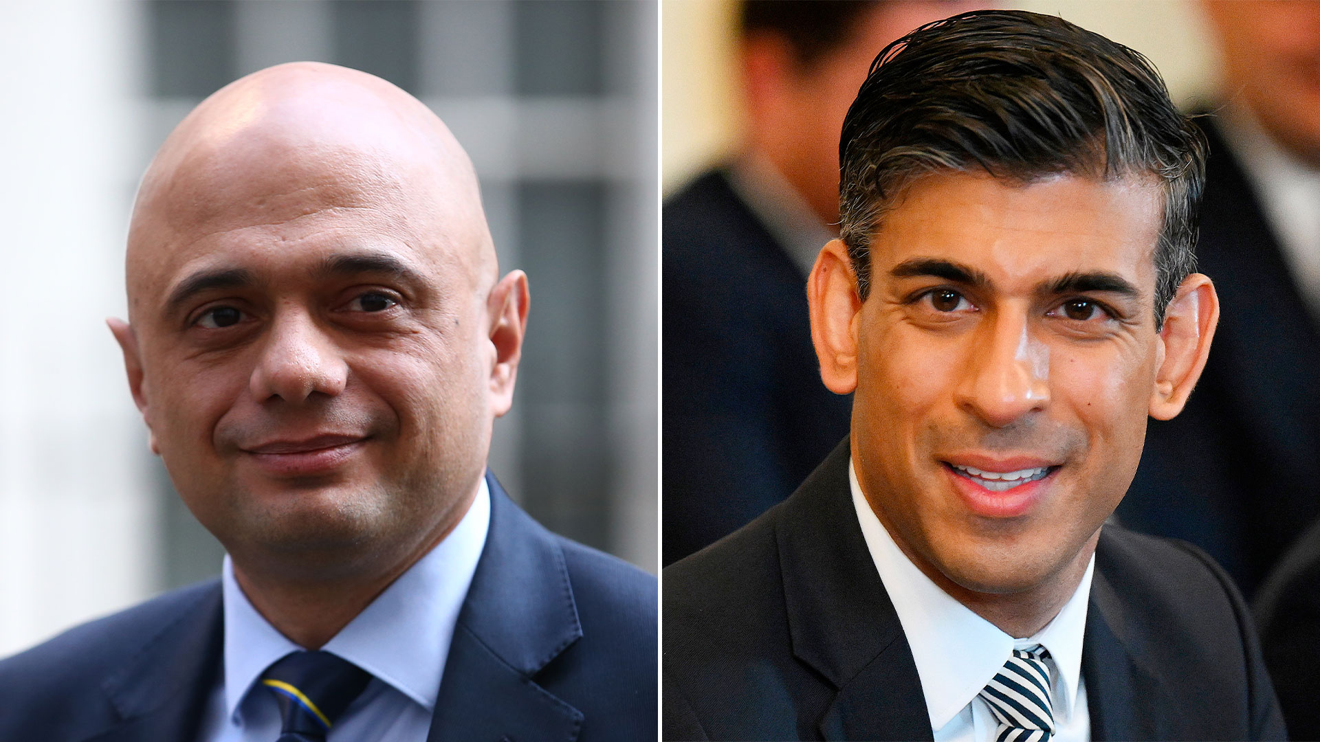 Los ministros de Salud, Sajid Javid (left), and de Finanzas, Rishi Sunak (right), announced their resignations almost at the same time.