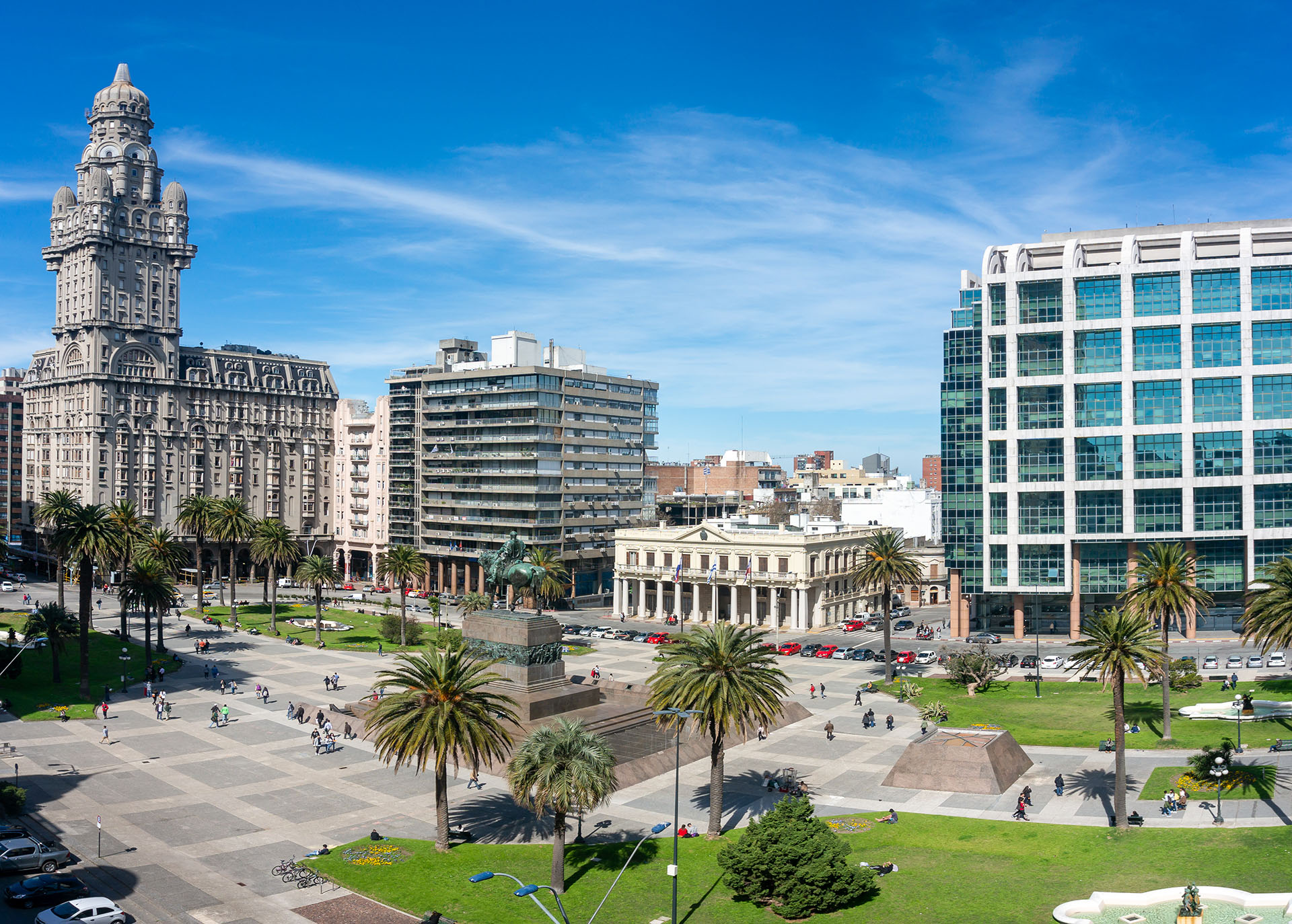 La Plaza Independencia, en el centro de Montevideo