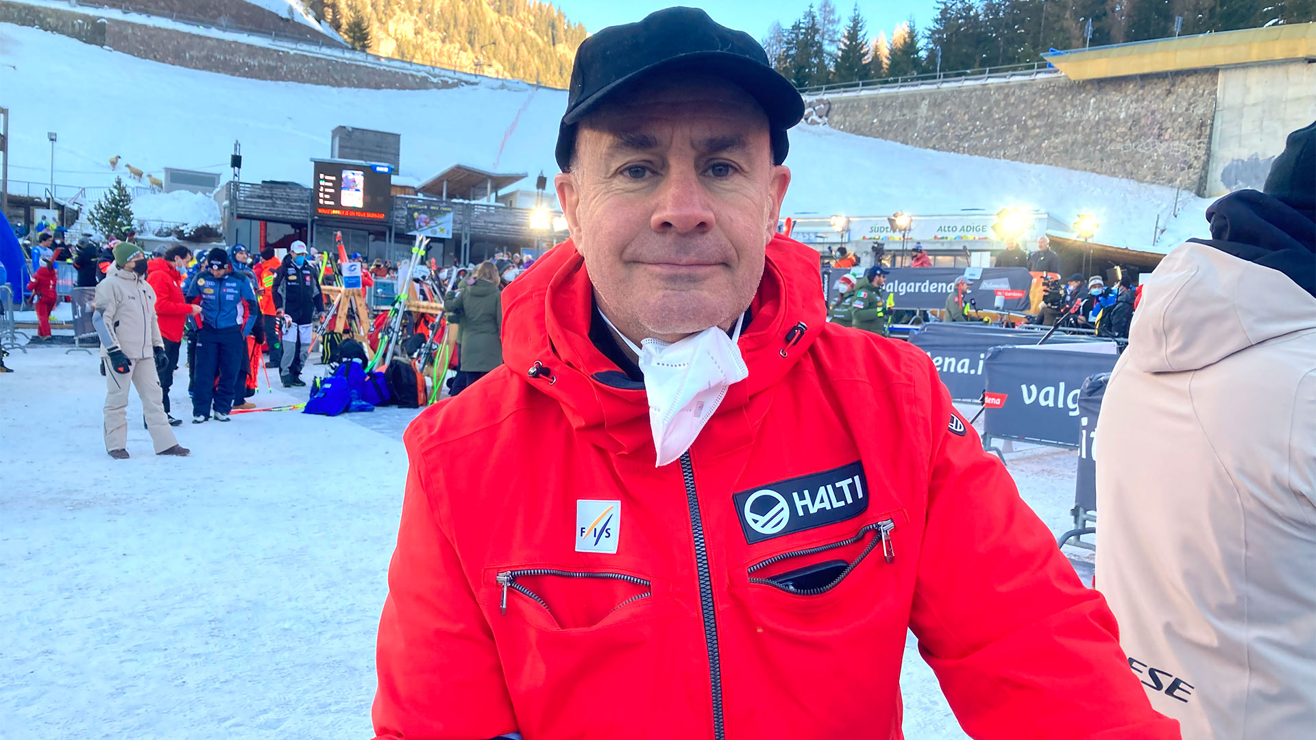 Eliasch at World Cup races in Val Gardena, Italy in December (Pinelli)