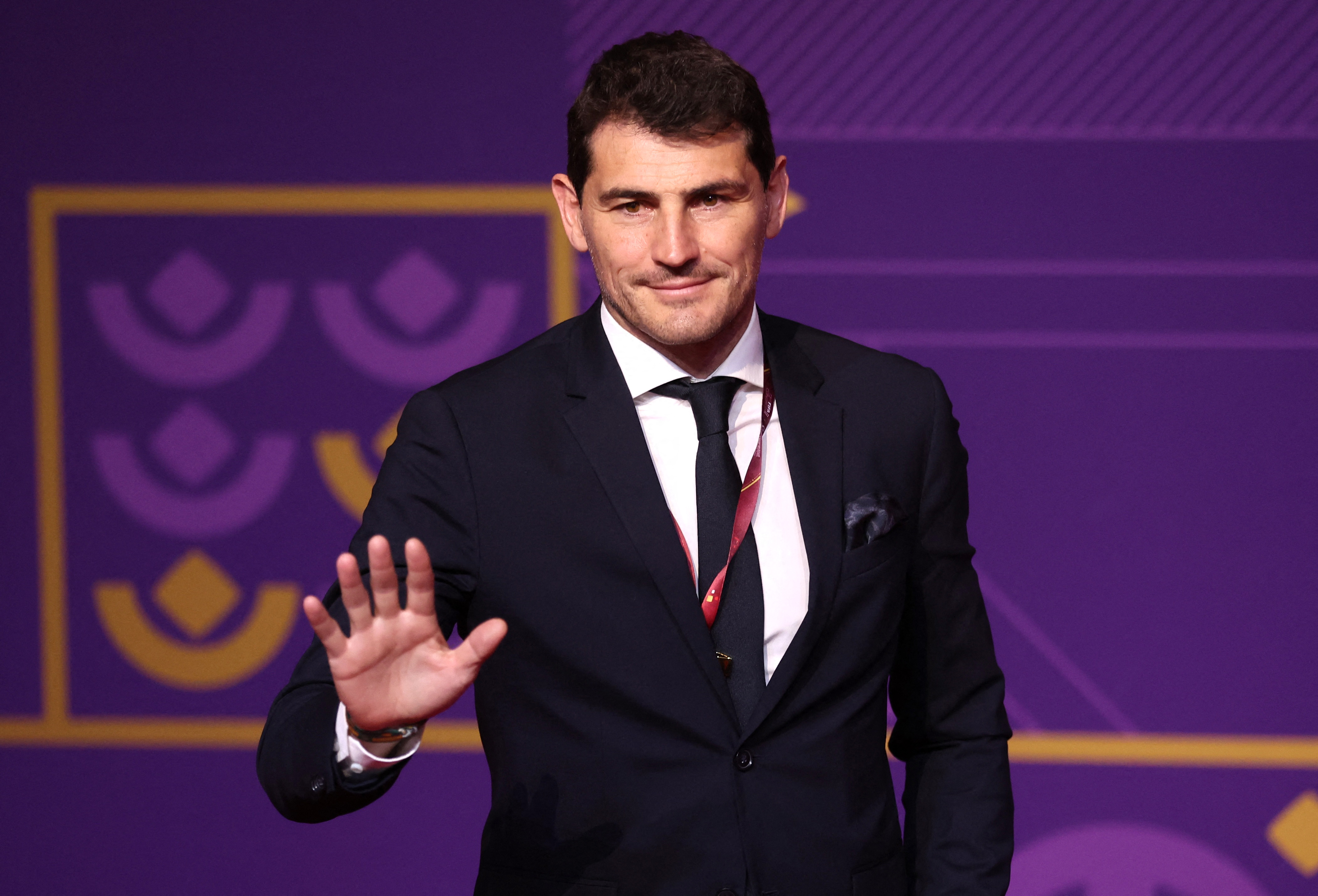 Soccer Football - World Cup - Final Draw - Doha Exhibition & Convention Center, Doha, Qatar - April 1, 2022 Former player Iker Casillas arrives ahead of the draw REUTERS/Carl Recine