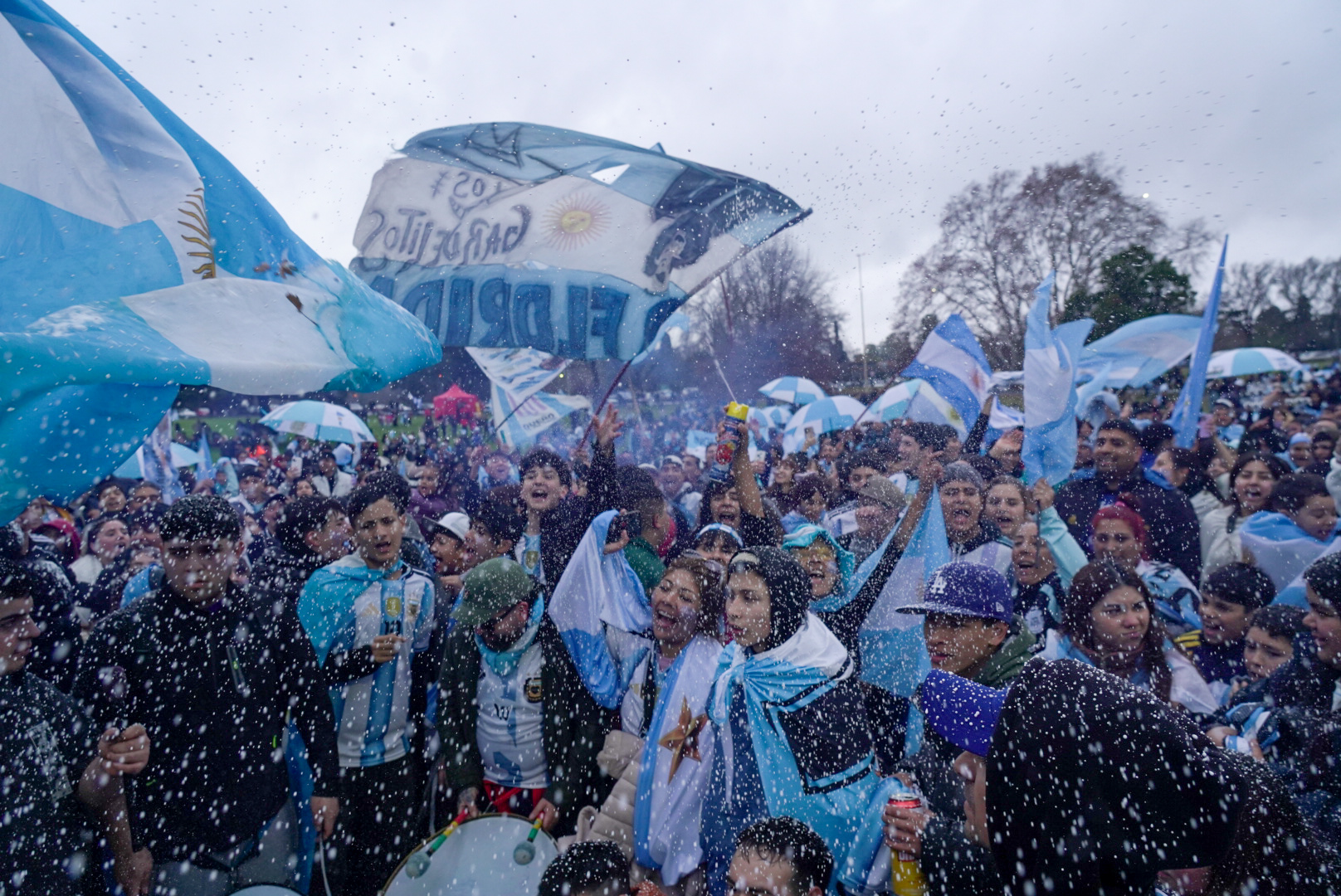 La Selecci&oacute;n lleg&oacute; al pa&iacute;s tras el segundo lugar en el Mundial: una multitud salud&oacute; al plantel afuera de Ezeiza