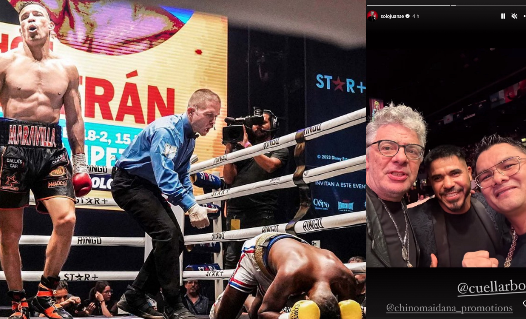 Lo que no se vio del KO de Maravilla Martínez en su debut en el Luna: de las locuras de Juanse a las reacciones del público ante la pelea express