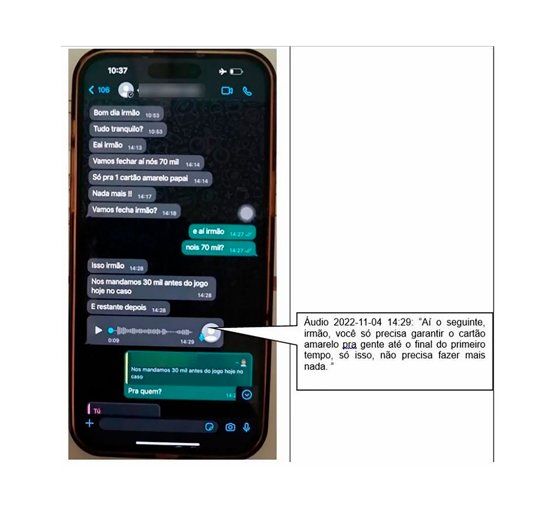 Los chats fueron difundidos por el medio brasileño Globo Esporte