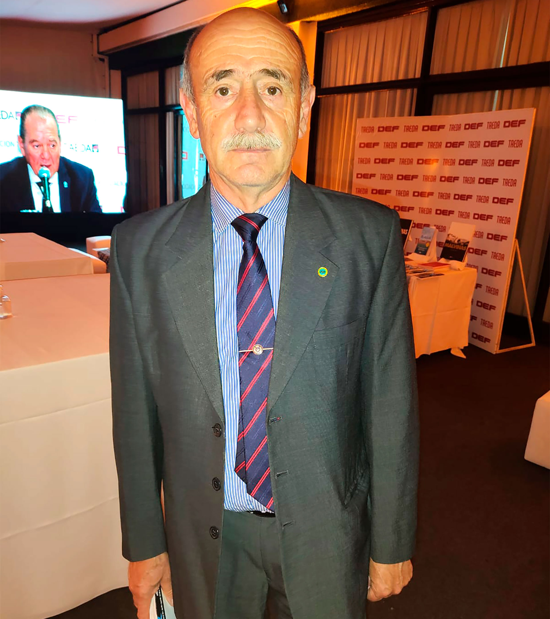 El coronel VGM Jorge Gustavo Zanella, uno de los ex combatientes presentes en la presentación en el Campo Argentino de Polo