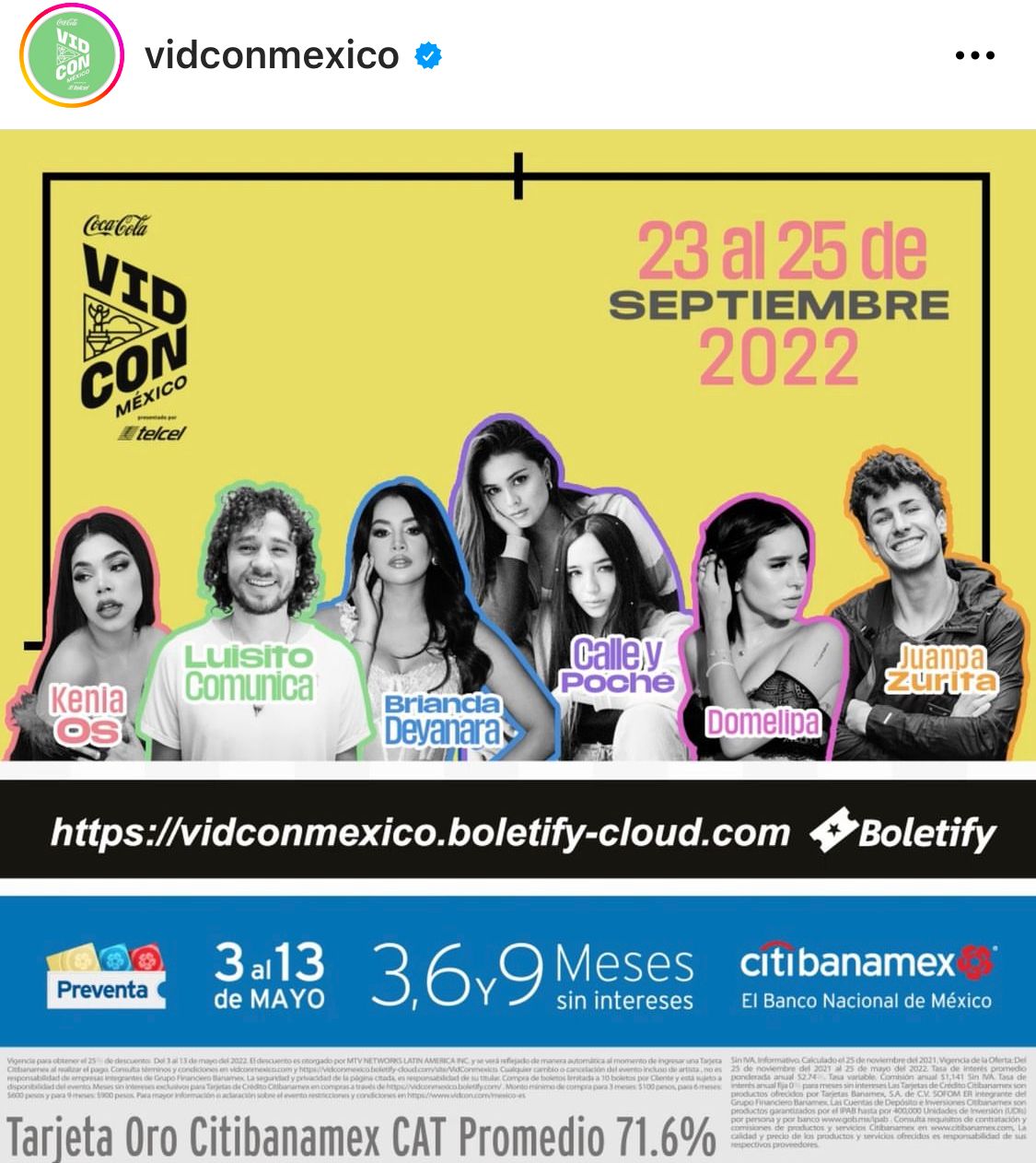 Poster oficial de VidCon México 
(Foto: Instagram)